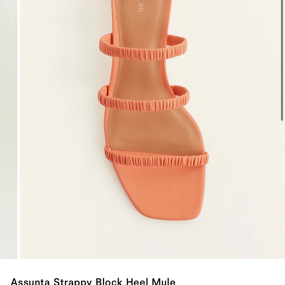 Papaya Strappy Block Heel Mule - Orange